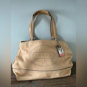 Coach tan leather handbag